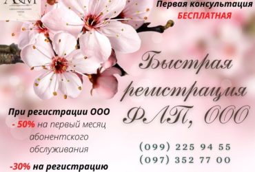 Быстрая и полная регистрация ФЛП, ООО под ключ