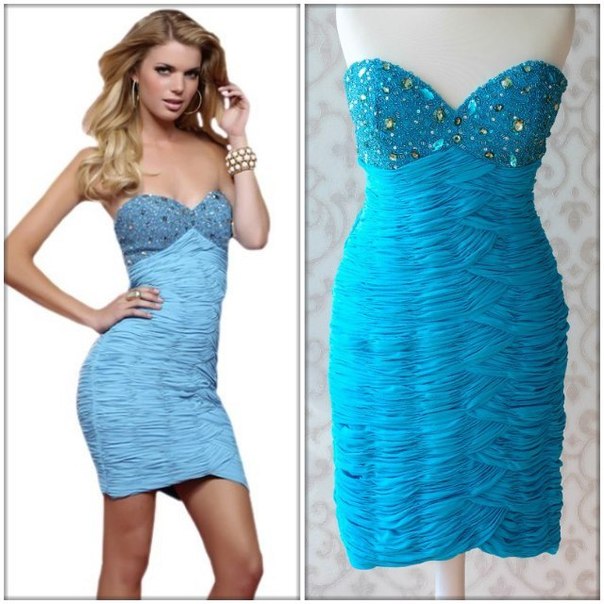 Міні сукня блакитного кольору, знижка -50%.