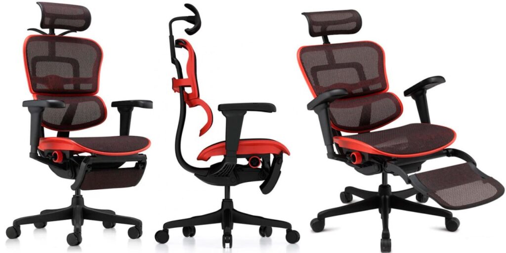 Геймерское кресло Ergohuman Ultra X9 Gaming Legrest Equator красное
